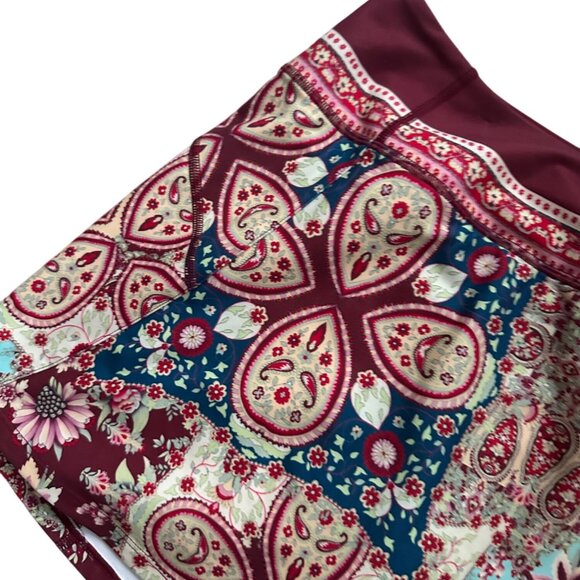 JOHNNY WAS Active Pickleball Tennis Patterned Burgundy Skort Size XS - Picture 4 of 8